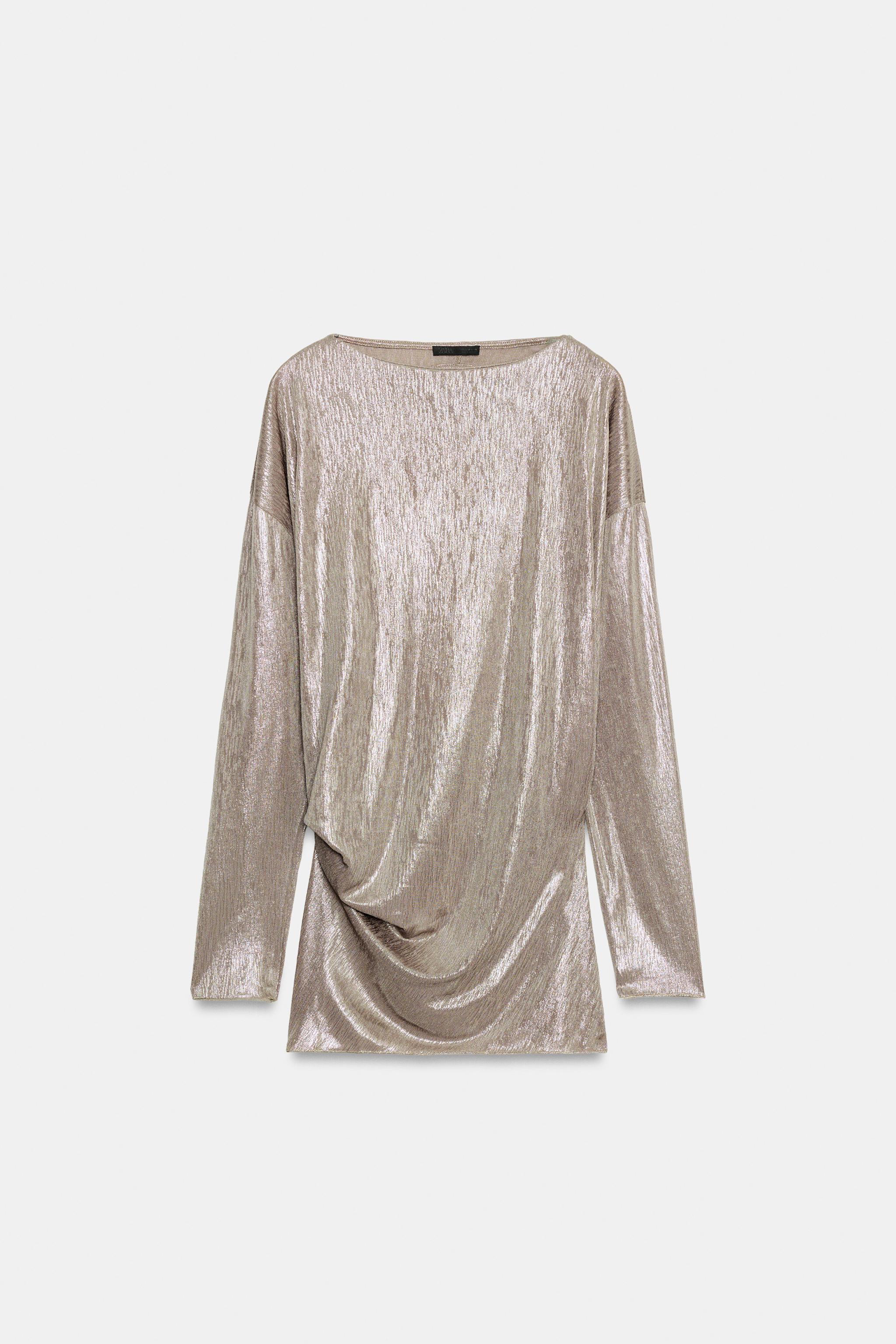 METALLIC EFFECT CUT-OUT BODYSUIT